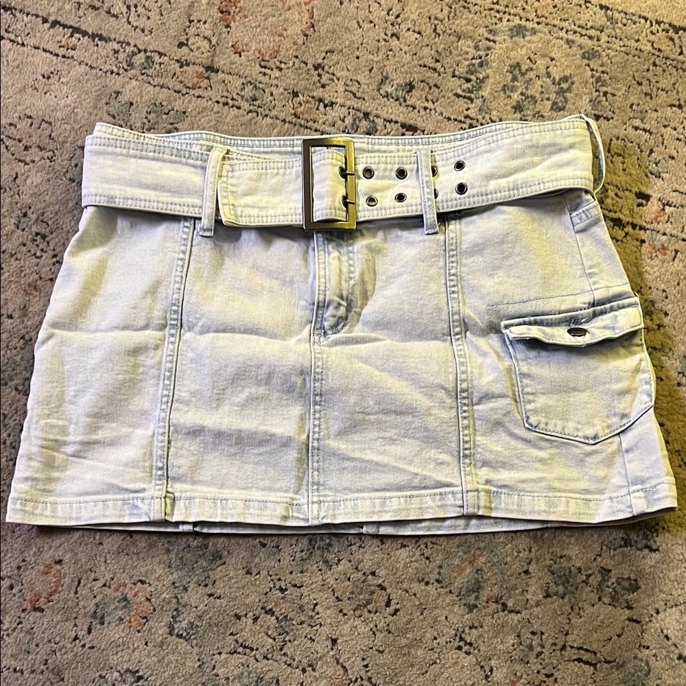 Wild Fable Light Blue Mini Skirt with Belt